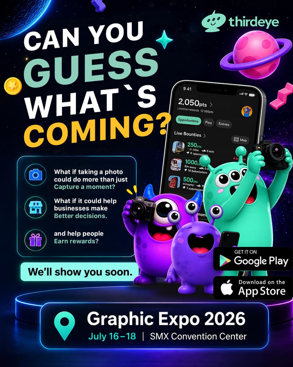 Dark space-themed social post with 3D alien characters and a phone screen, headline “Can you guess what’s coming?”.